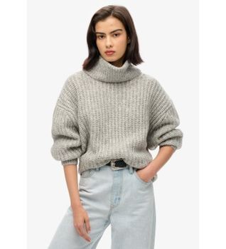 Superdry para mujer. W6110582A Jersey Brushed Rib gris (XXS/XS), Casual, Acrílico