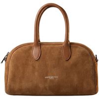 lancaster bolso de mano bolso de mano bowling con cremallera m ante camel para mujer