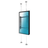 kimex soporte de cable suelo a techo para 2 pantallas de tv 42-75 vesa 600x400 max 30kg 3m