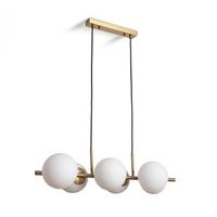 lampara colgante metal y cristal moonlight brass 6 focos dorado