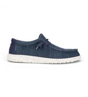 heydude para hombre hd41898 zapatillas wally stretch sox marino 42 tela plano cordones casual