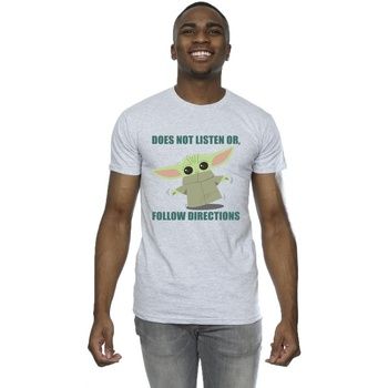 Disney Camiseta The Mandalorian Does Not Listen para hombre