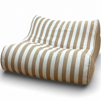 Aiire Puff Exterior Jardín con Relleno Incluido - Puf en Olefina Premium, Desenfundable y Lavable - Bean Bag Chair para Terraza, Piscina y Porche - Tumbona Lounge XXL Exterior Beige