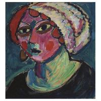 legendarte - cuadro lienzo impresion digital - mujer con turbante blanco - alexej von jawlensky - decoracion pared cm 80x85