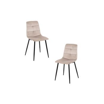 Pack 2 Sillas Daris Terciopelo De Terciopelo 85*44*38 Cm - Gris Claro