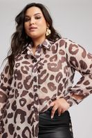 yours london camisa marron de leopardo mujer curvy y tallas grandes yours london