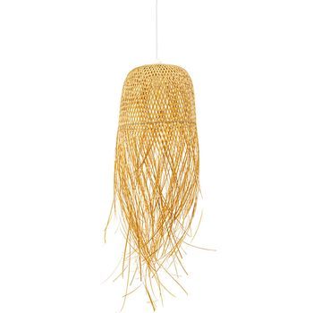 Lámpara De Techo De  Bambú - Lámpara Colgante Diseño Boho Bali - Thow Madera Natural