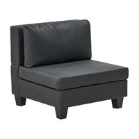 sillon de piel sintetica modulo 1 plaza acolchado con cojin negro unstad