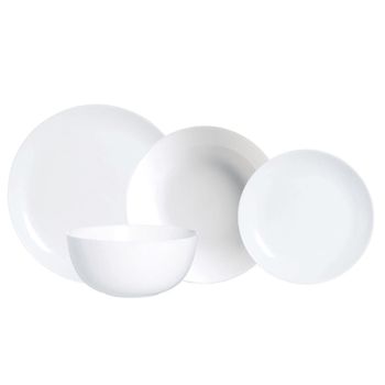 Vajilla vidrio opal blanca 19 piezas