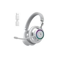 auriculares havit fuxi-h8 inalambricos bluetooth y con cable para gaming con rgb blanco
