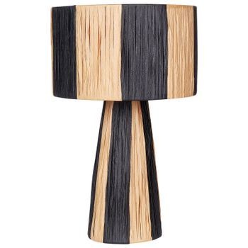 Lámpara De Mesa De Rafia Hoja De Palma Hecha A Mano Interruptor De Encendido/apagado Estilo Boho Natural Y Negro Welmel