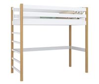 cama alta de madera n01 blanco  roble