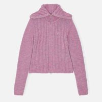 ganni cable-knit high-neck jumper - l