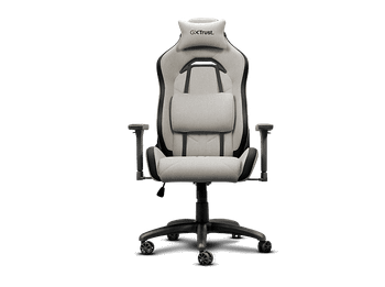 Silla gaming - Trust GXT723 Ruya, Reposabrazos 3D, Respaldo ajustable, Hasta 150 kg, 5 ruedas, Beige