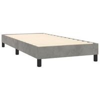 somier de laminas sobre patas estructura de cama 90x200 cm tela terciopelo gris claro tdl0207153