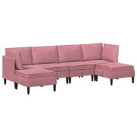juego de muebles de salon 6 uds rosa terciopelo vidaxl