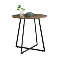 mesa de comedor vaggeryd 78 x 80 cm de metal y mdf en negro y efecto de madera tono oscuro mesa alta de estilo minimalista redonda encasa