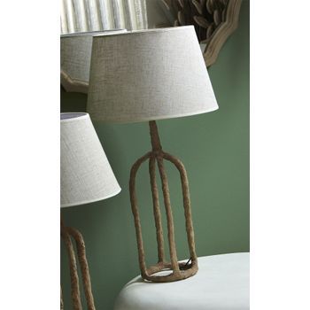Lampara Sobremesa Papel Mache Asim Marron 72cms. 40dx72 Cms