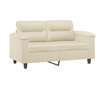 Vidaxl sofá de 2 plazas de cuero sintético color crema 120 cm