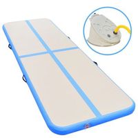 esterilla inflable de gimnasia con bomba 400x100x10 cm pvc azul vidaxl