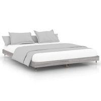 cama matrimonial  cama para adultos  estructura de cama madera contrachapada gris sonoma 120x200 cm