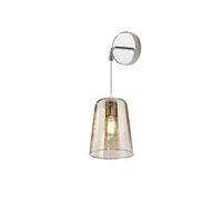 aplique de pared con pantalla casquillo e27 max 60w aplique de pared diseno minimalista altura regulable max 250cm ambar