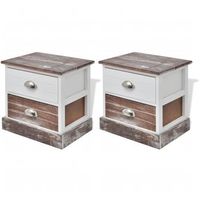 mesita de noche 28x38x38 cm madera - marron
