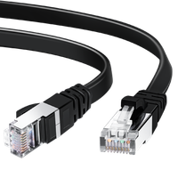 aigostar cable ethernet cat7 de 5m cable de red plano rj45 gigabit lan de alta velocidad de10gbps y 600mhz para switch ruter modem panel de conexion pc negro