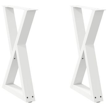 Patas De Mesa，pierna De Mesa De Comedor 2 Uds Acero Blanco 60x(72-73,3) Cm