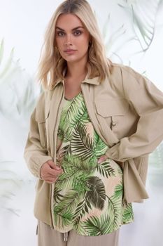 Yours Camiseta De Tirantes Estampado Verde Tropical, Mujer Curvy Y Tallas Grandes, Yours