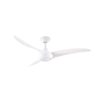 Ventilador de techo con lámpara de plástico blanco