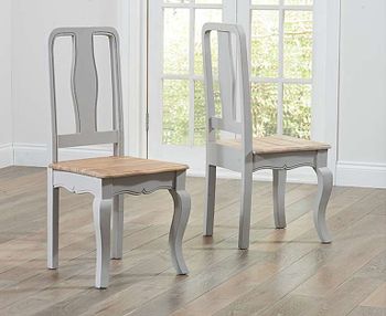 Parisian Grey Shabby Chic Dining Chairs - Grey