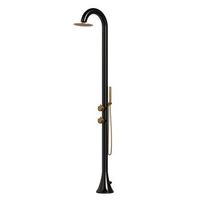 ducha negra y oro de acero inoxidable 316l con doble entrada y doccino flexible