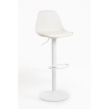 Pack 6 Taburetes Tulipa Total De Polipiel 95*37*31 Cm - Blanco