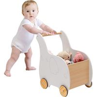 andador de carro de madera para ninoscarrito de compra con rueda costway 32 x 48 x 56 cm