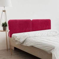 dhome cabecero tapizado en terciopelo liso redondeado para pared acusticos cabeceros absorbentes cabezal cama dormitorio rojo 210cm dual
