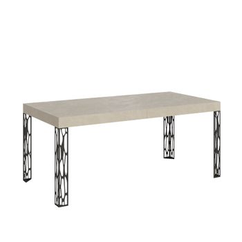 Mesa extensible 80x160/244 cm efecto madera cachemira, hierro