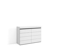 comoda cajonera mueble auxiliar 114x35x75cm dormitorio habitacion con almacenamiento estilo moderno blanco y negro