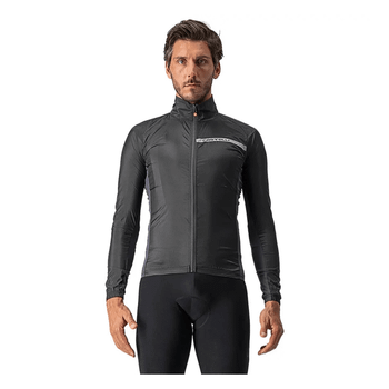 Chaqueta Cortavientos Castelli Squadra Stretch Negro Claro, Talla L