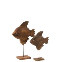 estatuilla de pez de madera de mango marron 27x95x40 cm