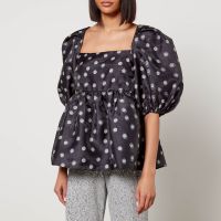 stine goya kinsley floral-print organza top - xs