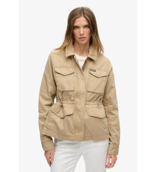 Superdry para mujer. W5011761A Chaqueta militar forrada M65 beige (S), Casual, Algodón