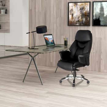 Sillón alta gama piel sintética negro