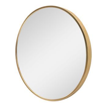 Espejo De Pared Para El Baño Modugno Aluminio Redonda Ø 60 Cm Dorado [en.casa]
