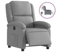 vidaxl sillon reclinable electrico tela gris claro