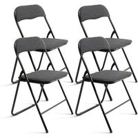 pack de 4 sillas plegable de metal y poliester