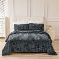 edredon nordico con borreguito poliester griso 220x240 cm 2 fundas