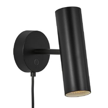 Aplique ajustable con interruptor en metal negro 20cm