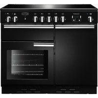 rangemaster professional 100 electric induction range cooker - black  chrome black