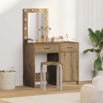 Mesa De Tocador 2 Uds. Roble Artisan 50 X 41 X 135 Cm Vidaxl